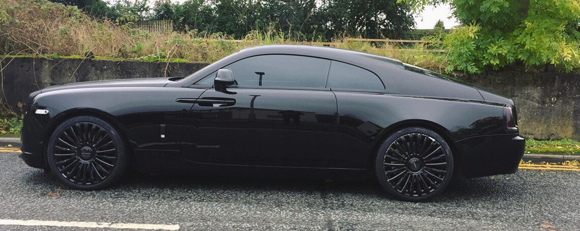 Rolls Royce Wraith wrapped in mate black and gloss black - Manchester